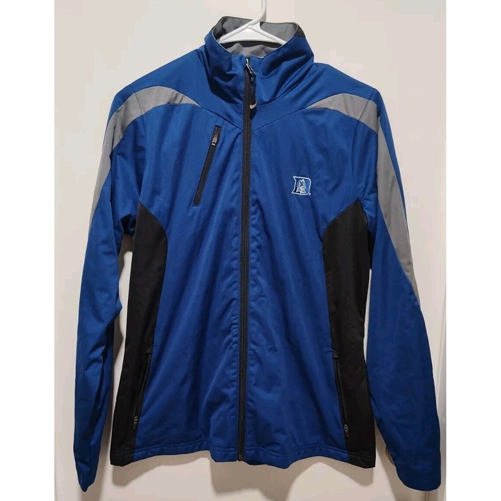 Antigua Duke Jacket Womens Medium Blue Full Zip Collegiate Sporty Embroidered